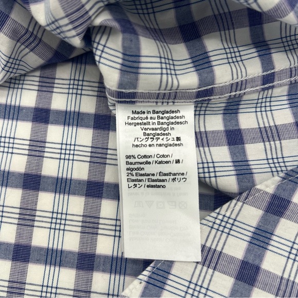 J.Crew Men’s XL Slim Flex Wrinkle Free Button-Up Shirt – Blue Plaid Cotton Blend - Picture 6 of 12